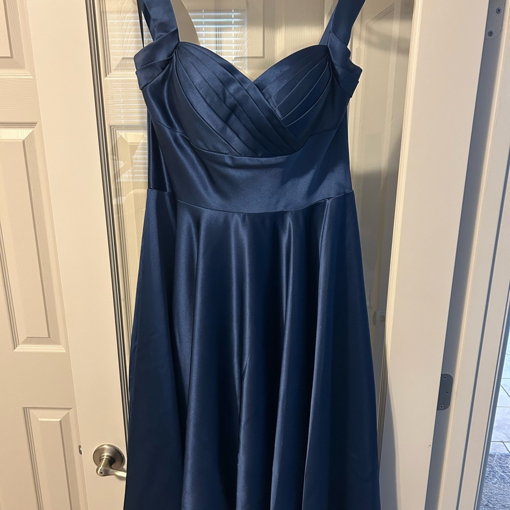 Unique Vintage Blue Strapless Sweetheart A-line Dress